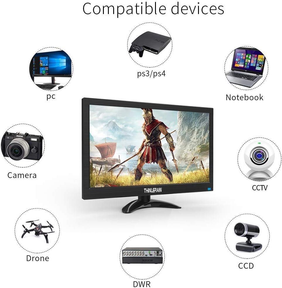 Monitor LED 13,3" do Komputera, konsoli CCTV, TV Box, z pilotem. Nowy!