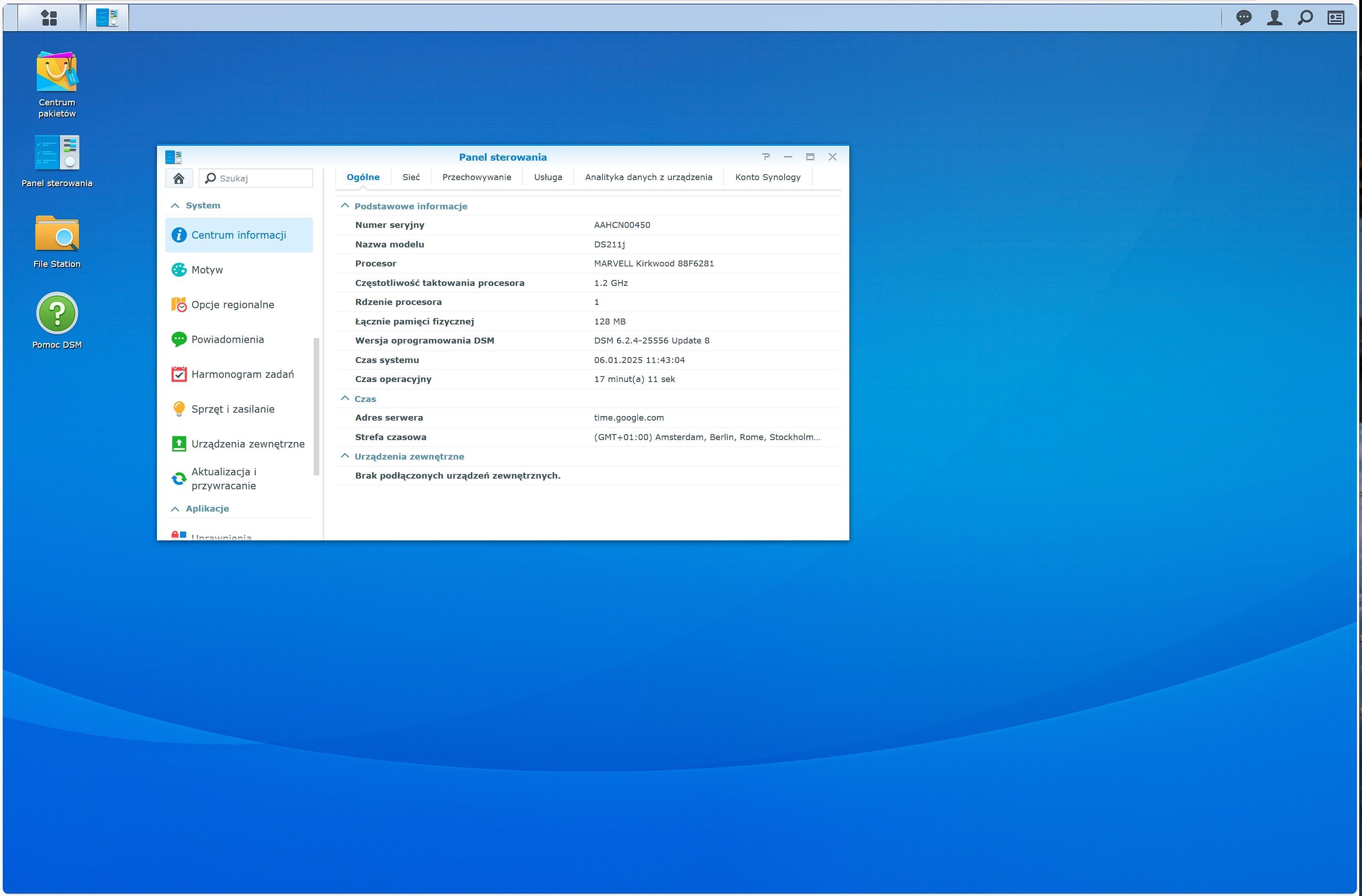 Dysk sieciowy, NAS, serwer, Synology DS211j, Dysk 2x 1TB Seagate.