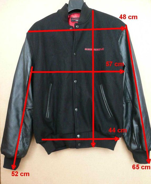 kurtka bomber bejsbolówka flek wełna i skóra made in USA