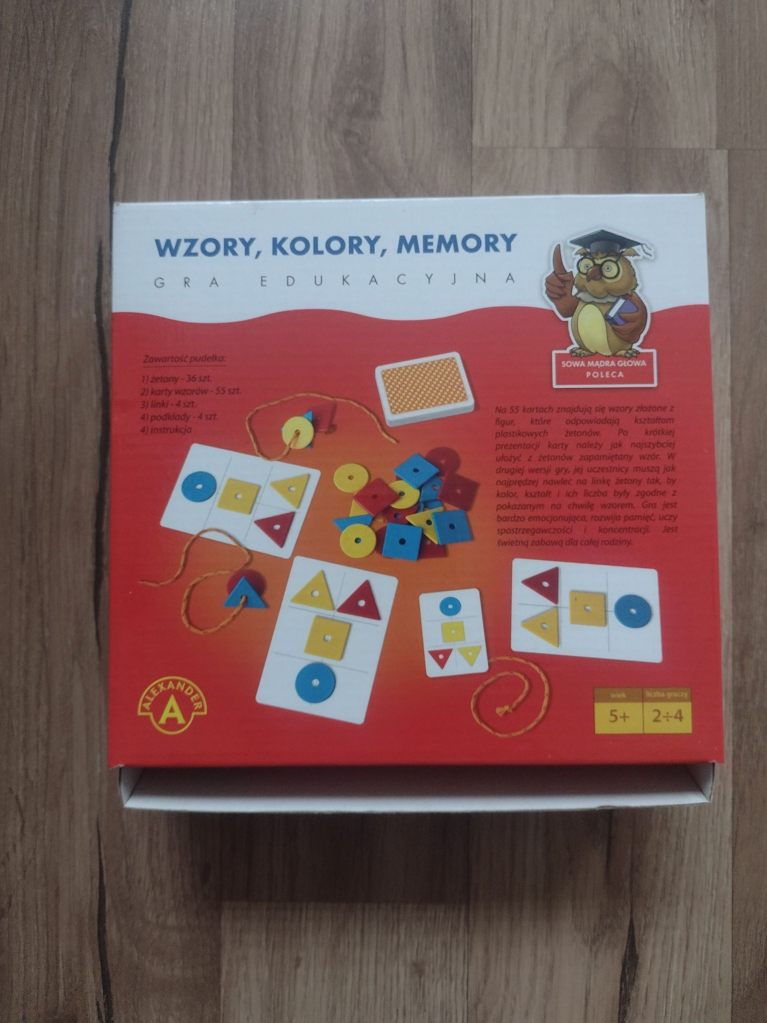 Gra edukacyjna wzory kolory memory Mądra Sowa Alexander