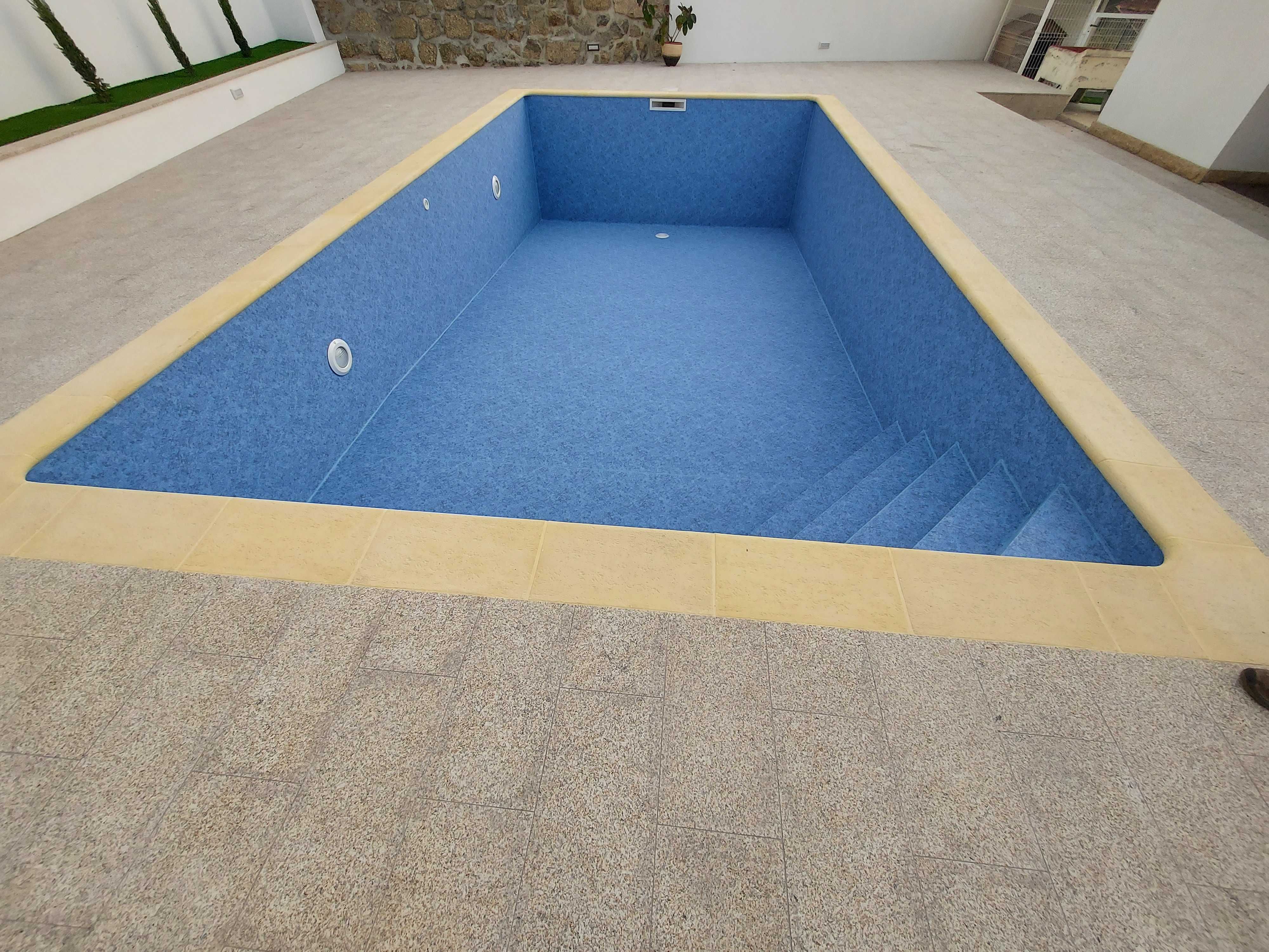 Colocada de tela armada em piscinas