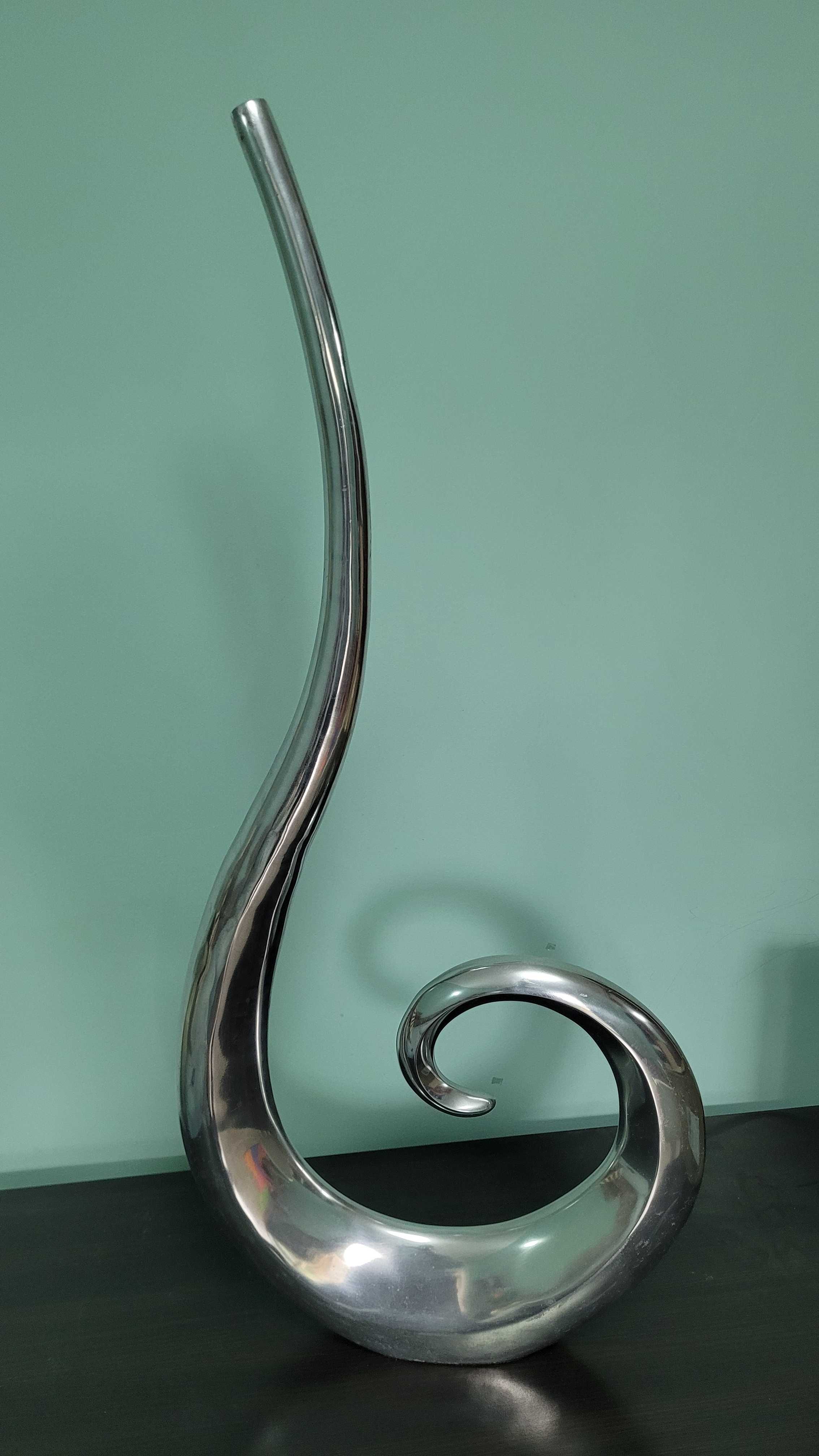 Wazon WAVE XXL 105 cm srebrny - aluminium