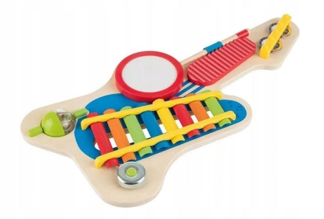 Drewniana Gitara Dla dzieci 6 instrumentów 12m +