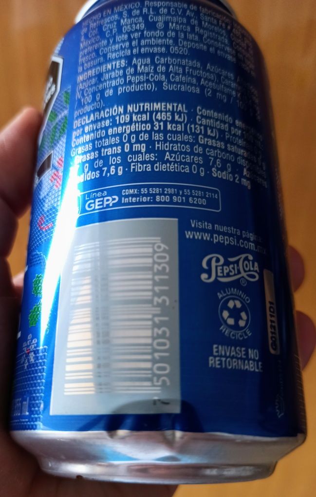 Pełna nieotwierana puszka Pepsi z Meksyku. Edycja limitowana 2021 rok