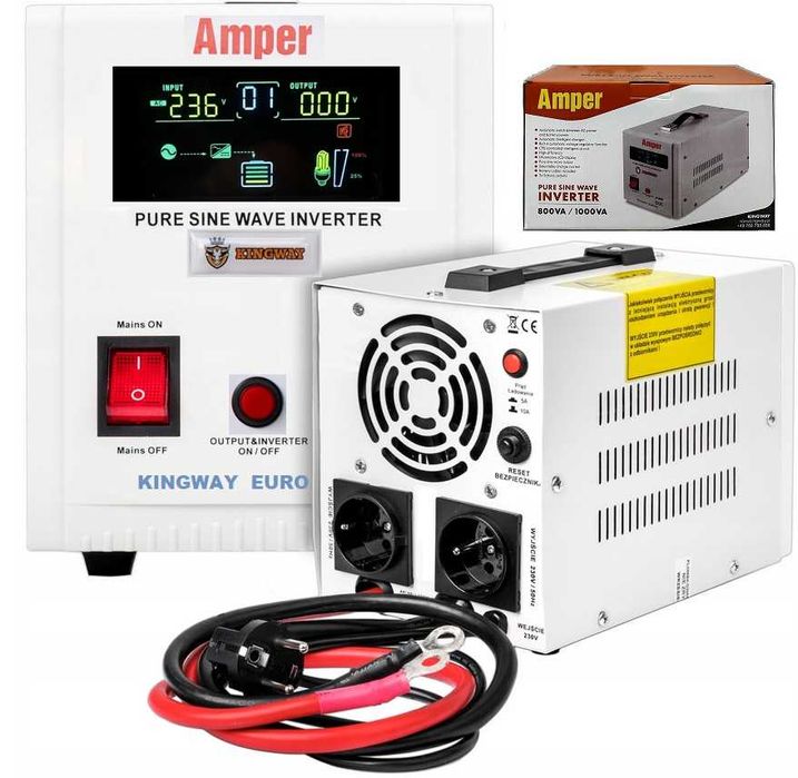 Nowy ZASILACZ Awaryjny Pieca POMPY CO Czysty Sinus PRO 1000W 12 VOLT