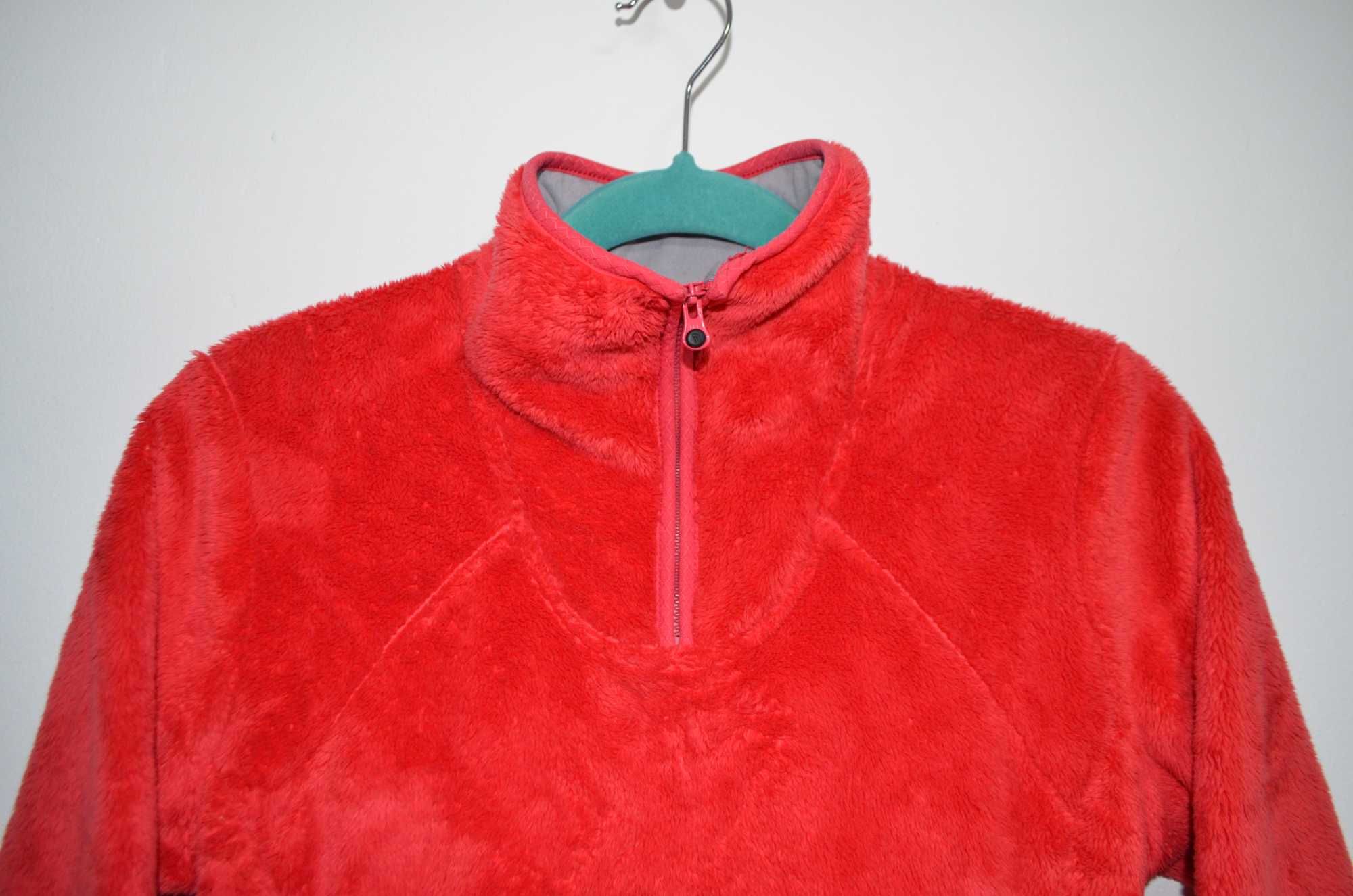 The North Face Fluffy Fleece Women Pullover Jacket Size S Red Rare