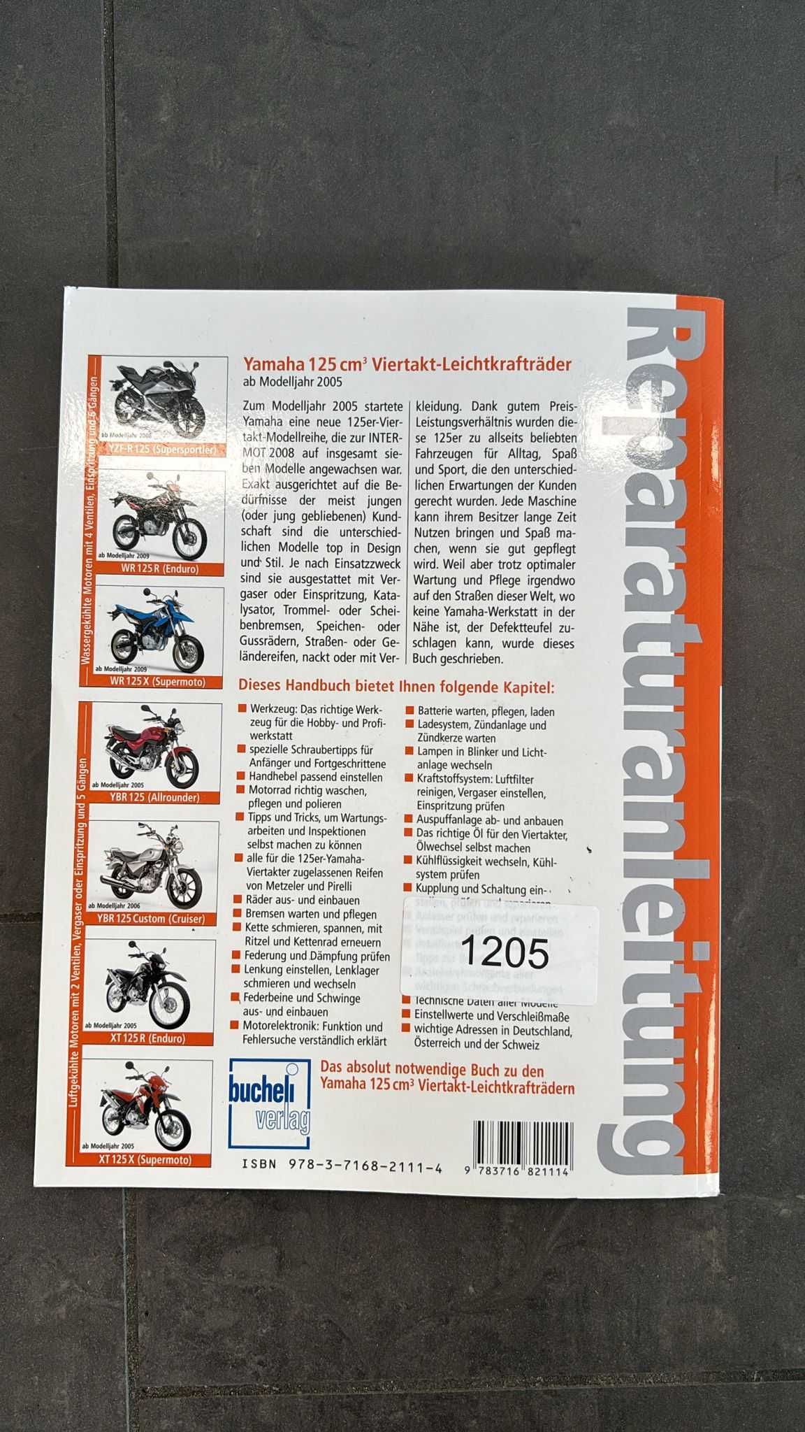 Książka Instrukcja Serwisowa Yamaha YZF-R WR YBR XT 125 [1205]