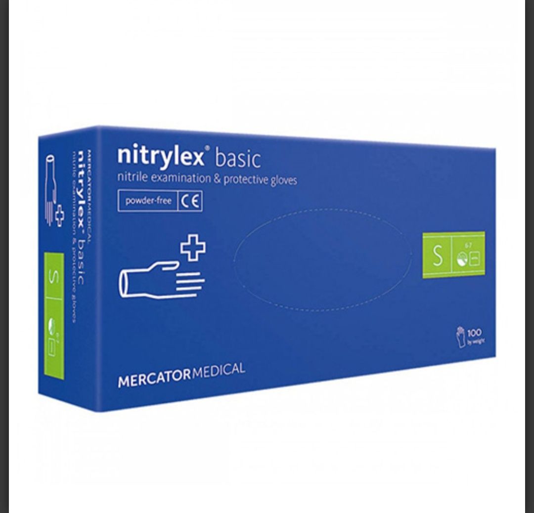 Рукавиці Nitrylex Basic нітрилові (S, M, L, XL) 100 шт. Темно-сині/фіо