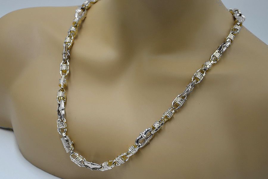 Srebrny łańcuszek królewski 925 Unikat 118g ZASTRZEŻONY WZÓR cc053s