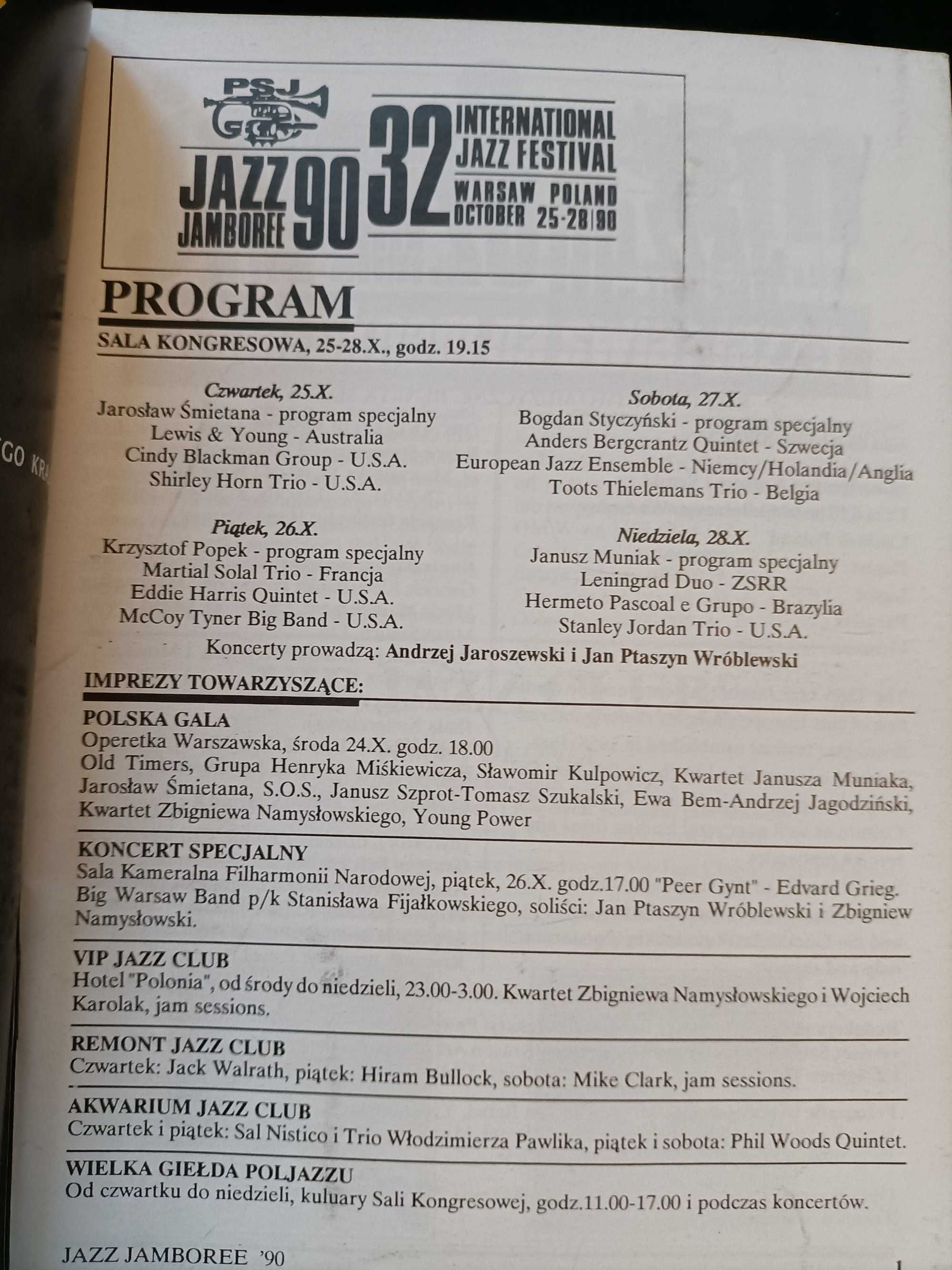 jazz jamboree 1990 rok program