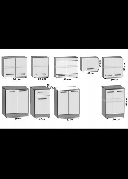 Meble kuchenne z blatem. NOWE