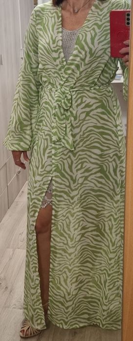 Narzutka plażowa Boho w zebrę