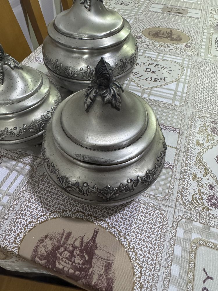 Conjunto 3 caixas em estanho