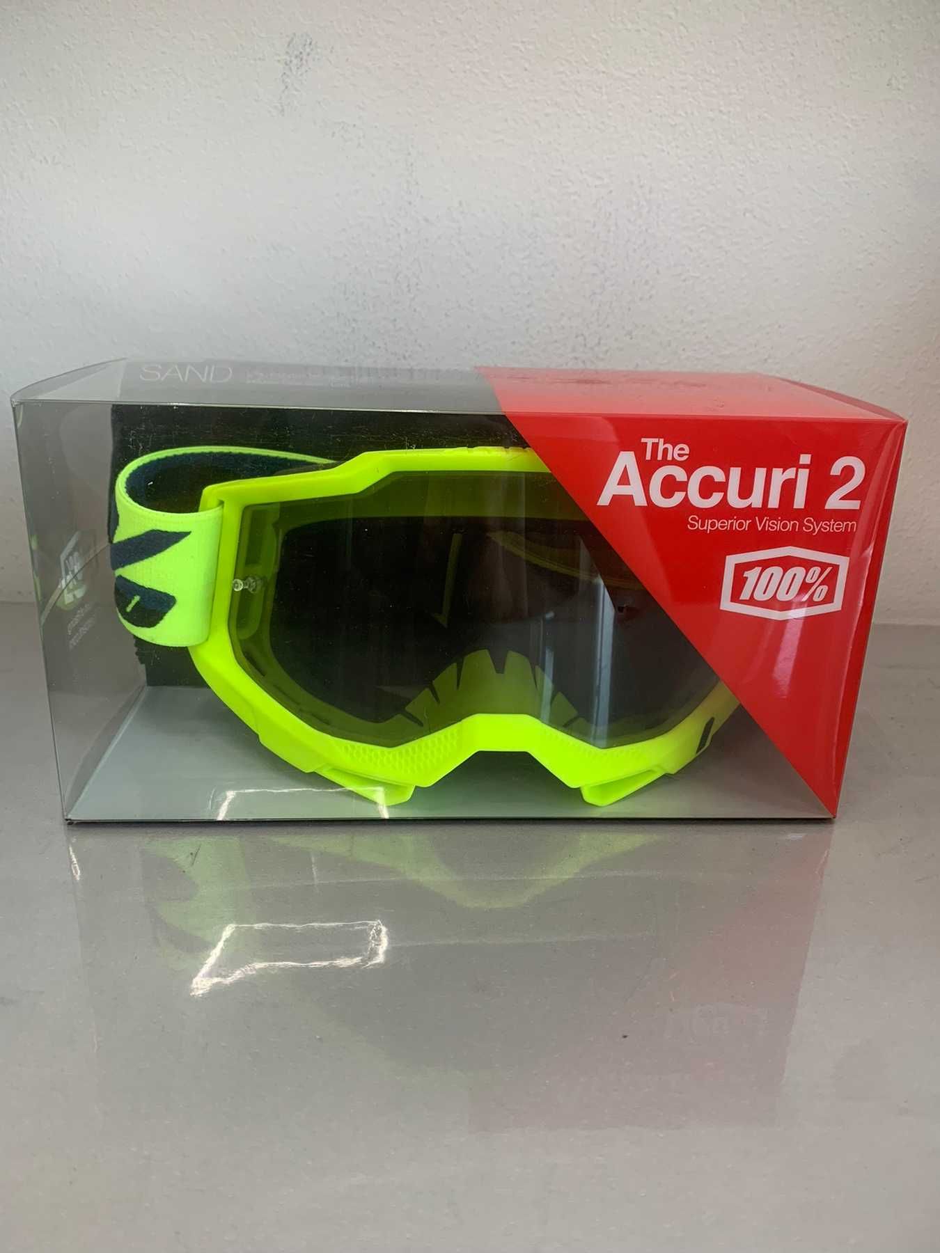 Окуляри 100% Accuri 2 Sand Goggle Fluo Yellow - Smoke Lens