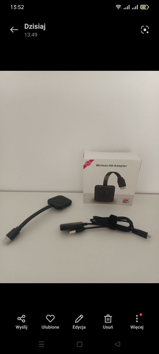 Adapter Wi-Fi do wyświetlania wideo audio z laptopa telefonu na TV