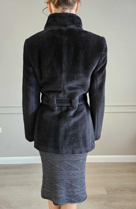 Luksusowa, ciepła kurtka z czarnej alpaki - extra look!