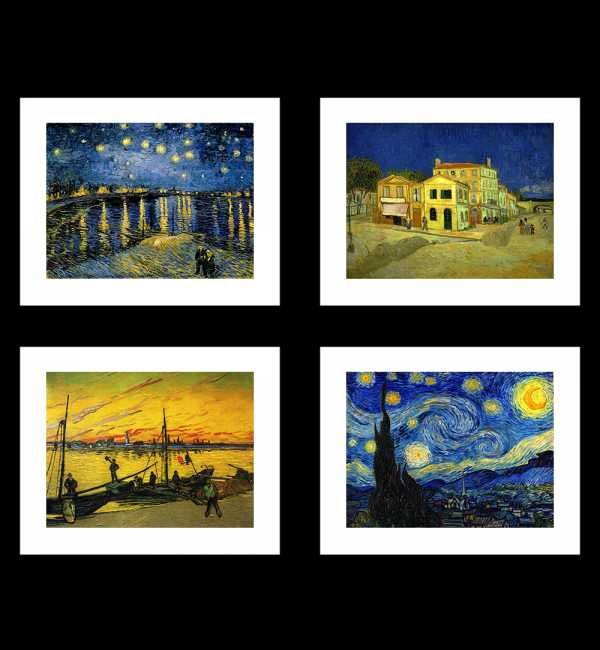 Komplet 4 Plakatów, Vincent Van Gogh, Gwieździsta Noc