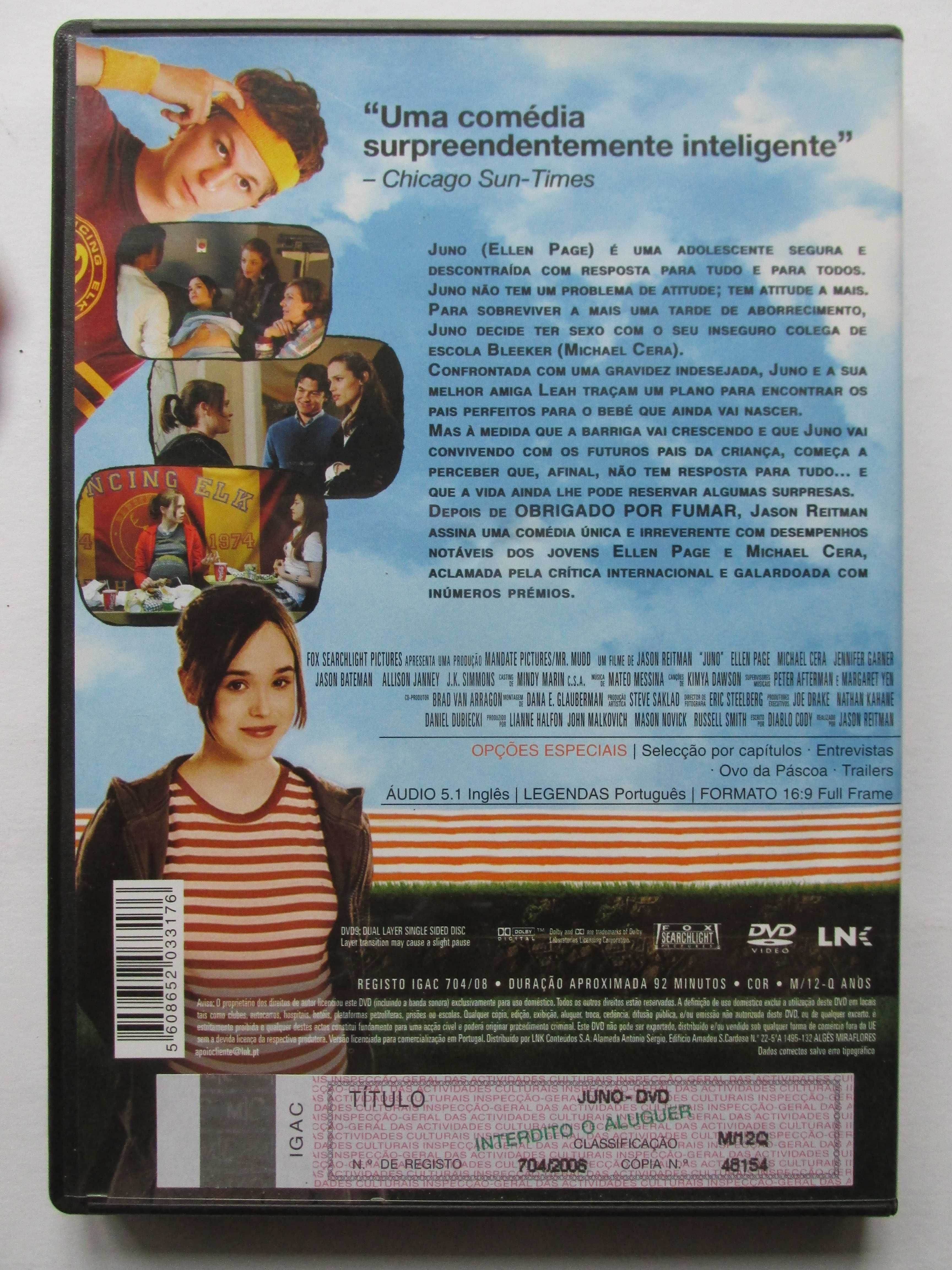 DVD Juno, com Jennifer Garner, Michael Cera, Ellen Page