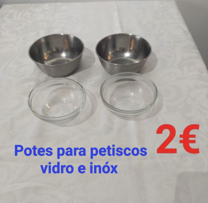 Potes para Petiscos em Vidro e Inox