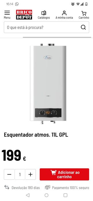 Esquentador atmos. 11L GPL