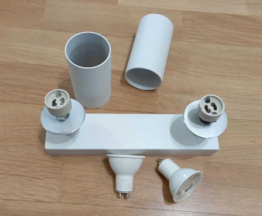 Zestaw 6 lamp. białe, podwójne reflektory, GU10