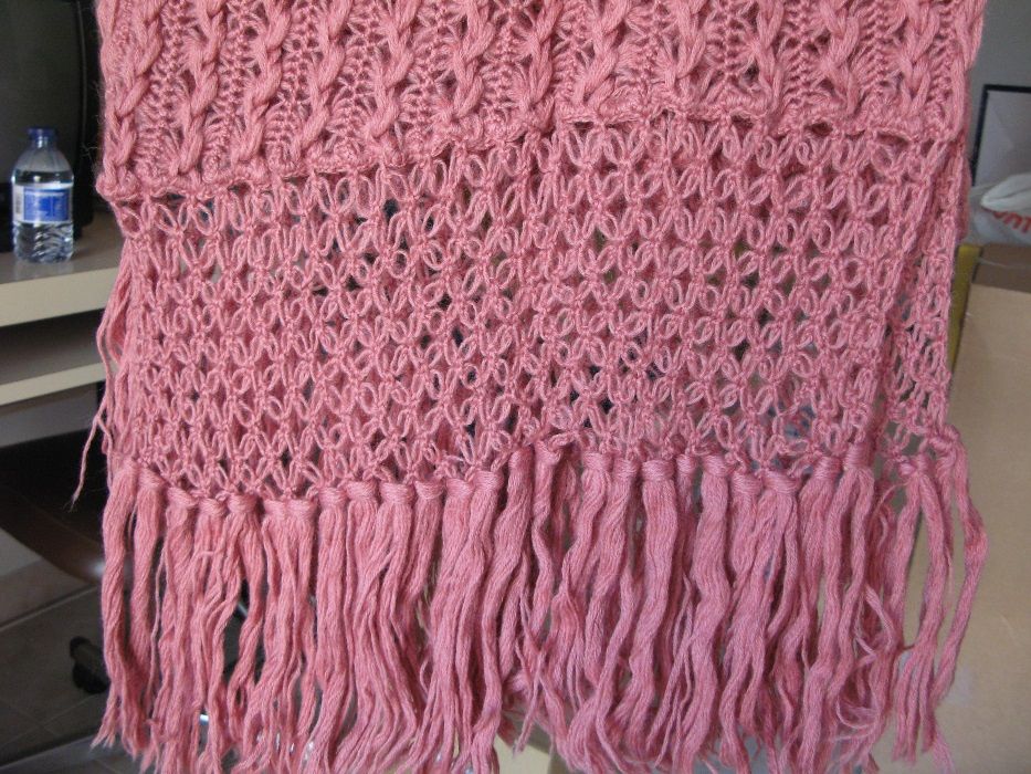 Cachecol de lã em crochet