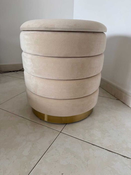 Puff de armazenamento de veludo Bradford