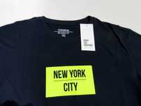 BLUZKA luźna koszulka krótki rękaw NEW YORK CITY FIT T-SHIRT bawełna L