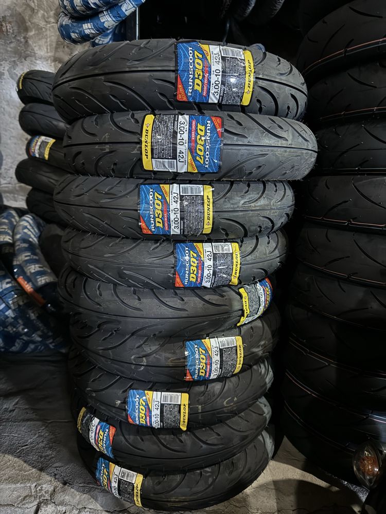 DUNLOP 3.00-10 , 90/90-10, 100/90-10, 90/90-14 , 100/90-14 D307