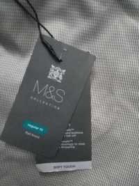 Nowe spodnie garnitur M&S marks&spencer kratka S W30 L33 beż krateczka