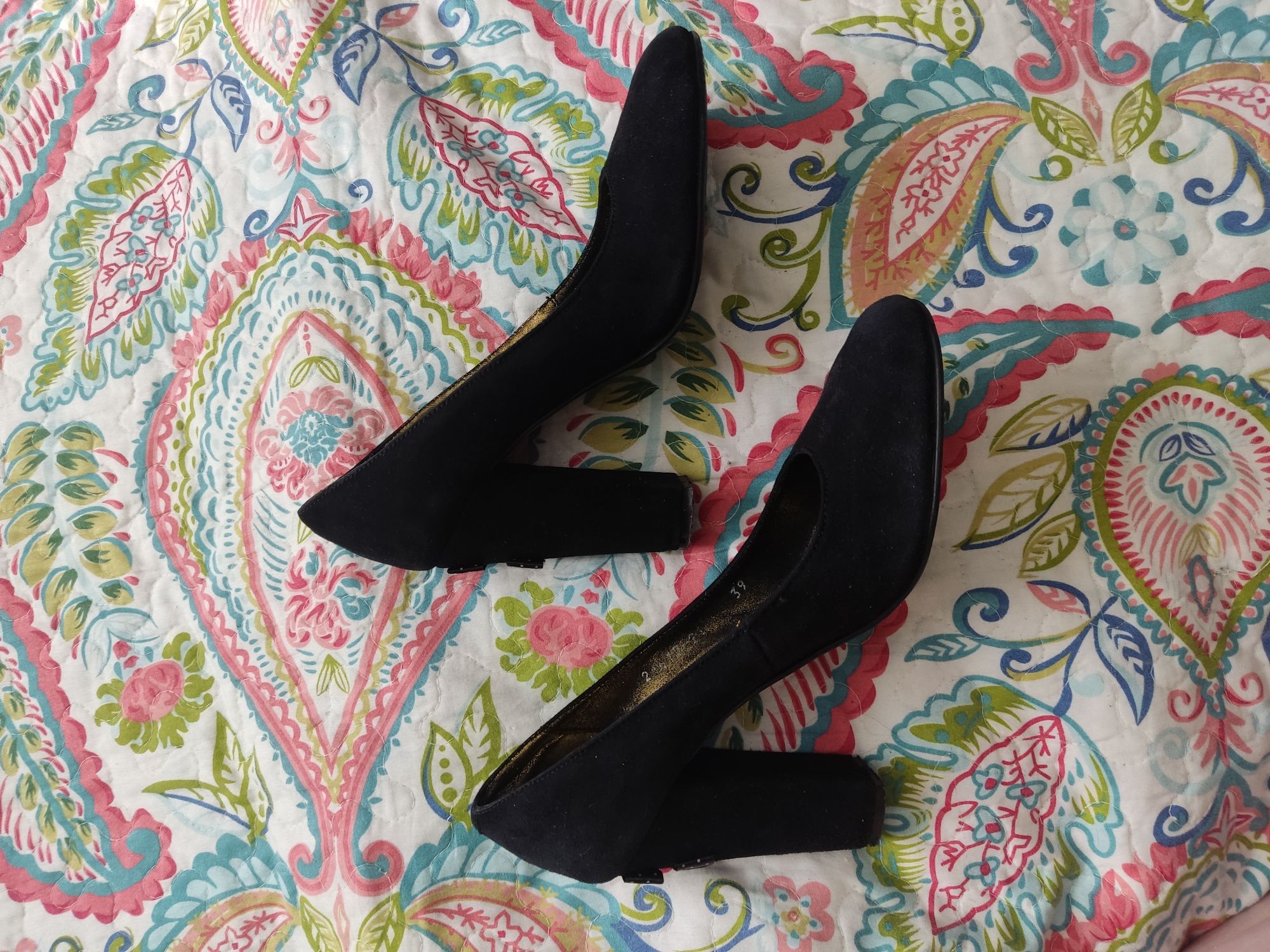 Туфли женские черные замшевые