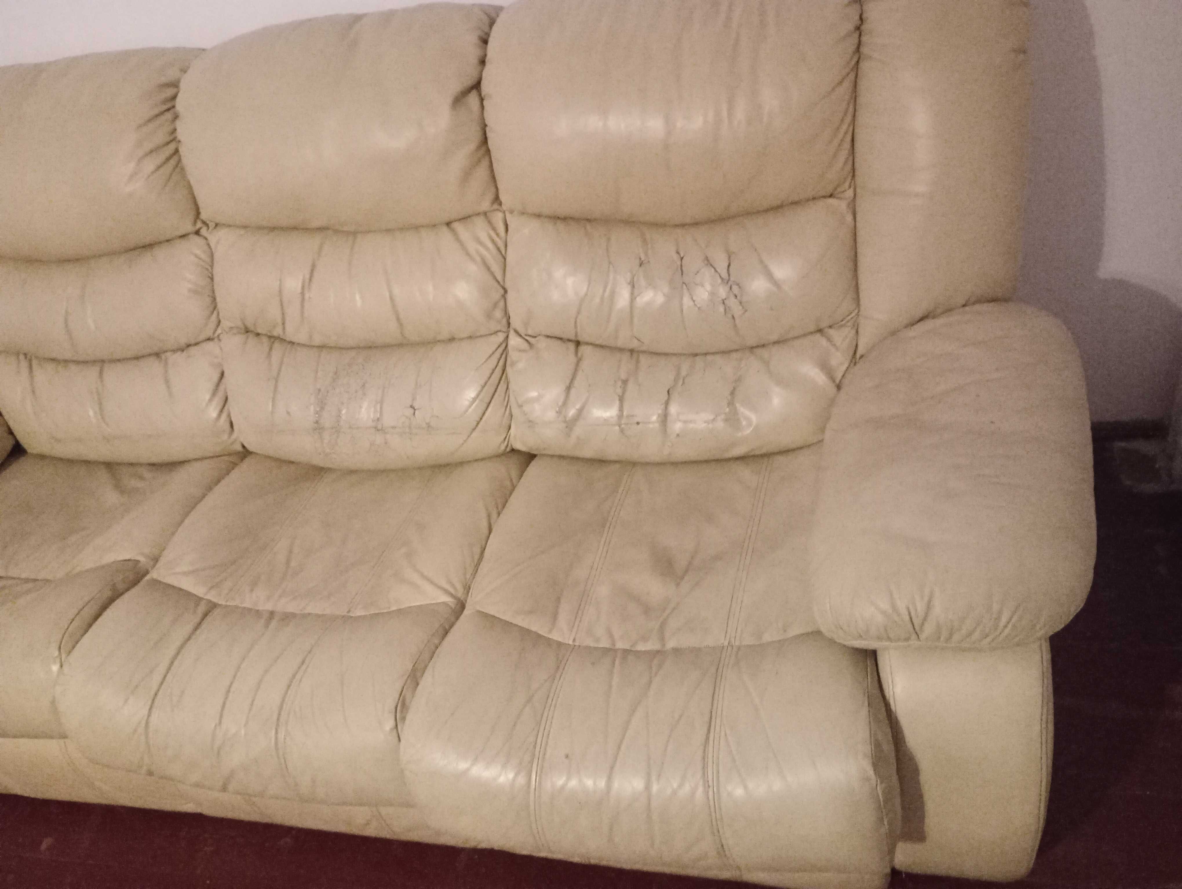 Sofa skórzana z funkcją spania