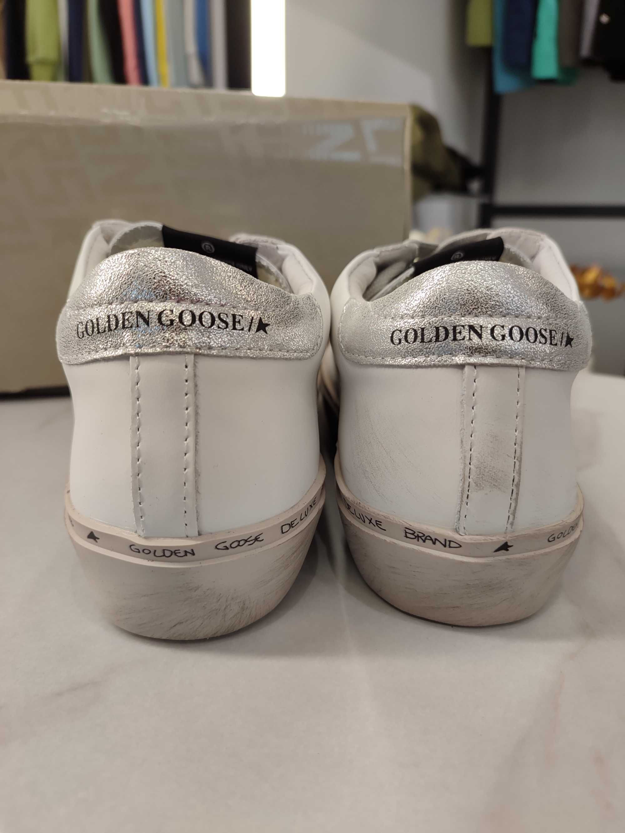 Кросівки Golden Goose Hi Star White and Silver Leather Sneakers