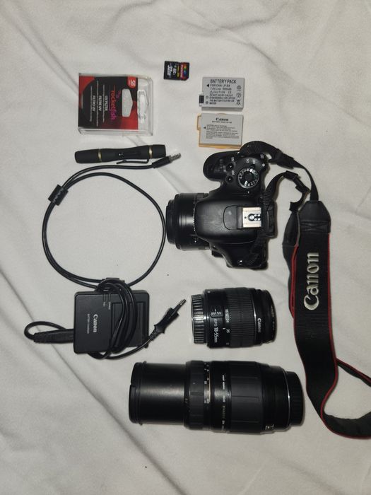 Canon 600d + 3 обєктива efs 18-55 мм + canon 50 мм+ tamron 70-300 мм