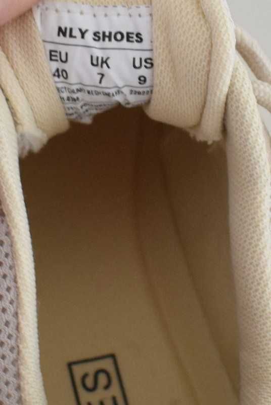Nly by Nelly Sneakersy buty beżowe 40 sneakersy