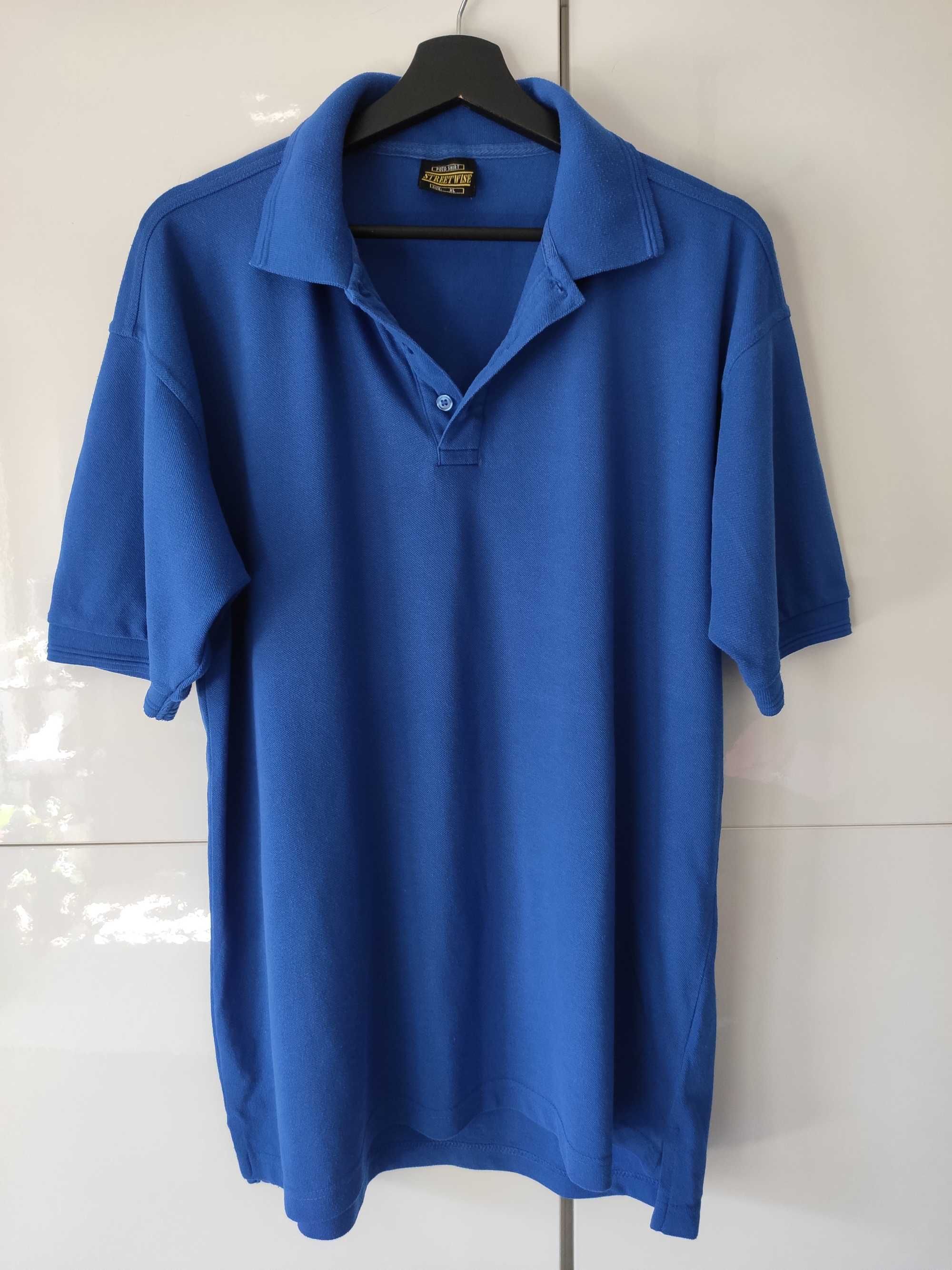 Niebieska koszulka polo t-shirt męski rozmiar XL