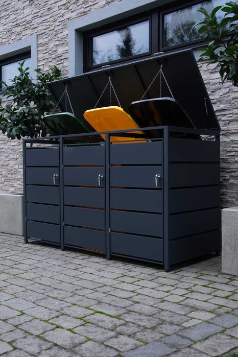 Zabudowa Koszy Na Śmieci 3x240L Obudowa Wiata Śmietnikowa Garaż