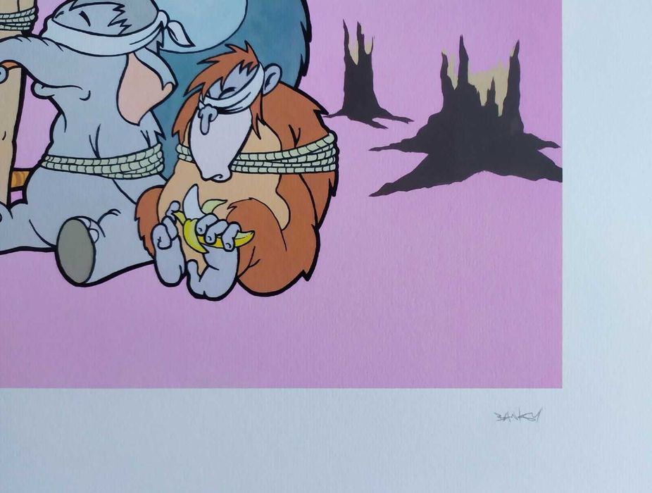 Banksy reprodukcja grafika " Jungle" certyfikat