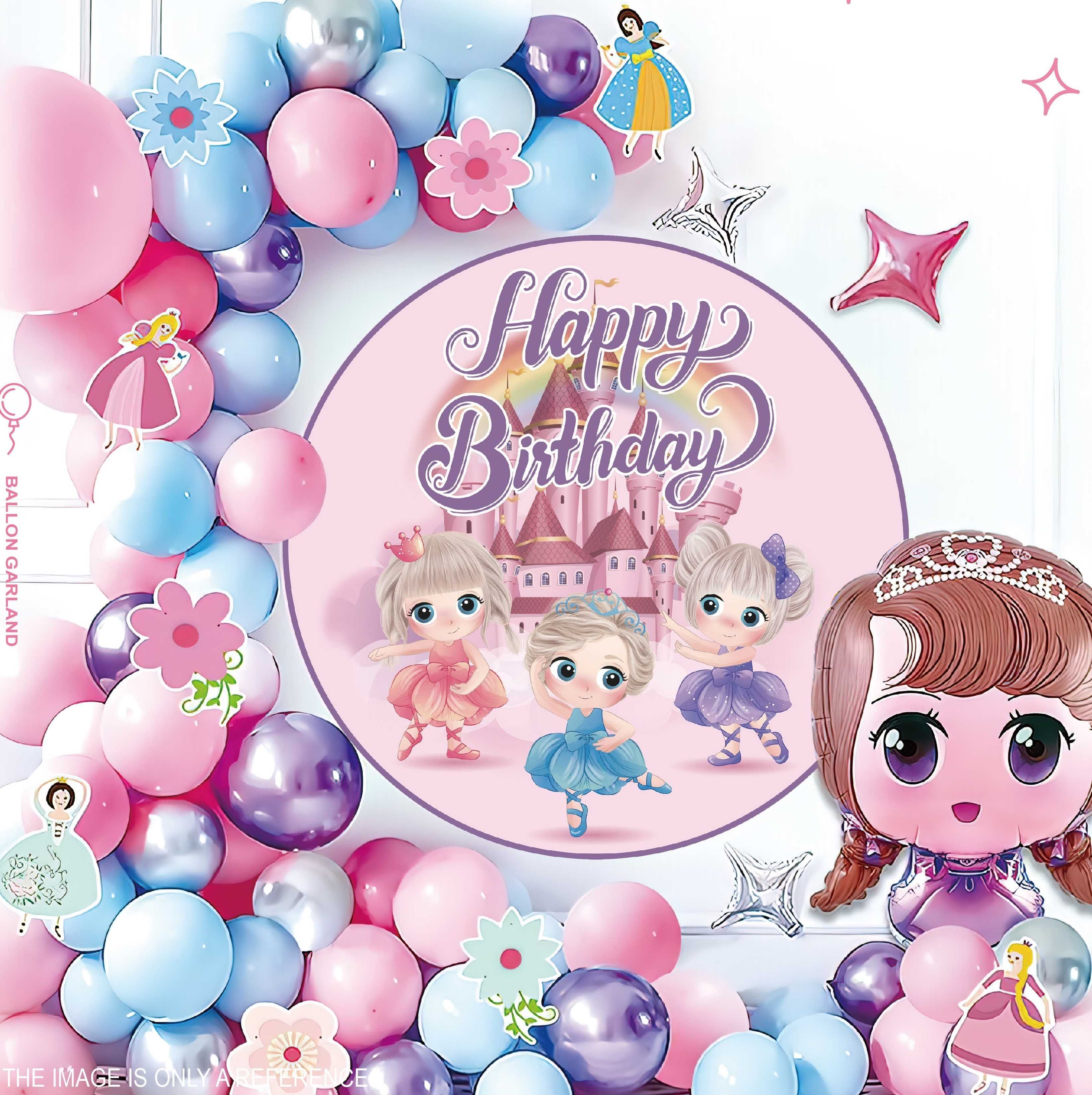 Girlanda z balonów Happy Birthday księżniczki Disney 59 szt