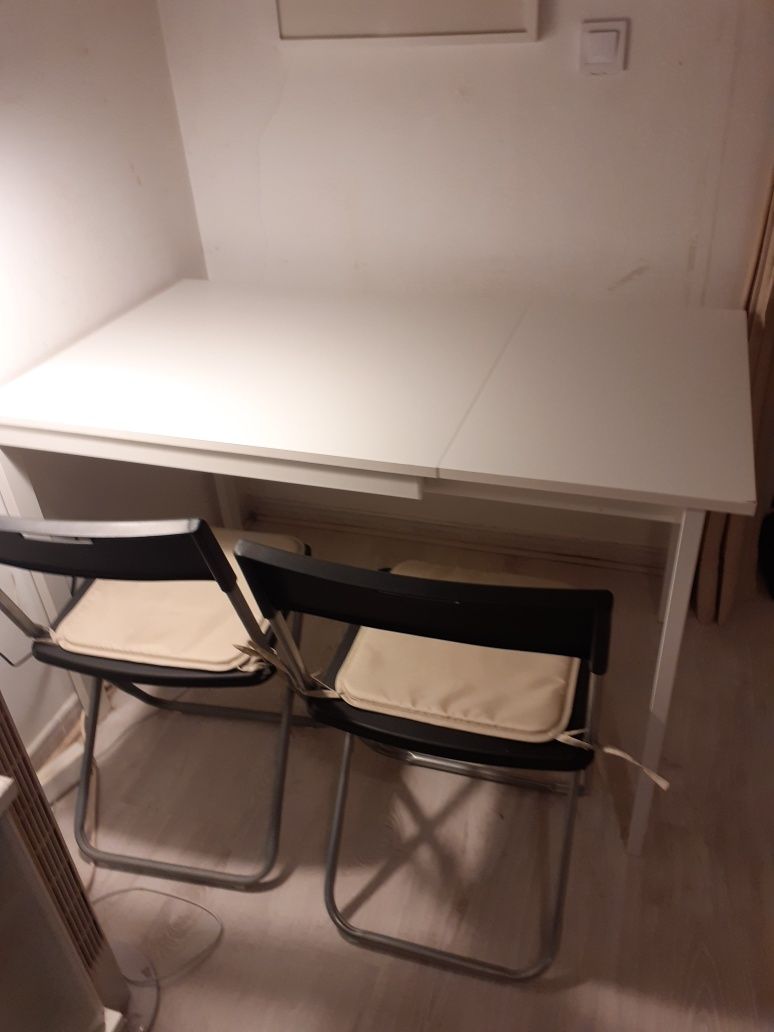Mesa extensível, branco, 80/120x70 cm