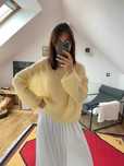 Moherowy moher sweter handmade Kid Silk 76% moher+ 24% jedwab silk hit