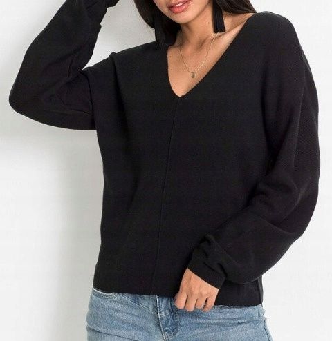 B.P.C dzianinowy cienki sweter czarny ^40/42