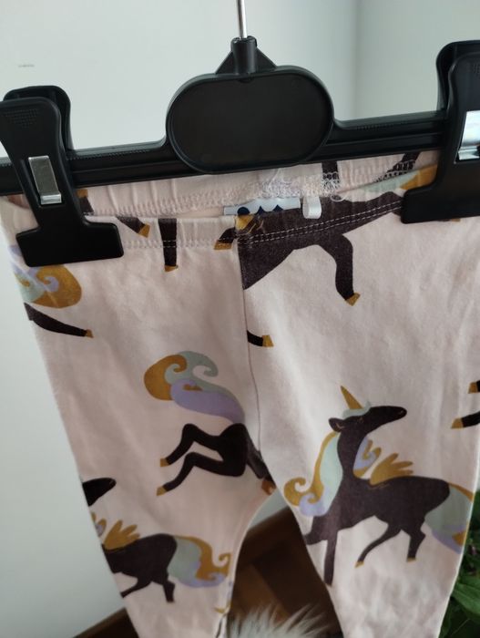 Dzianinowe różowe legginsy w jednorożce Limited Edition r. 74 cm