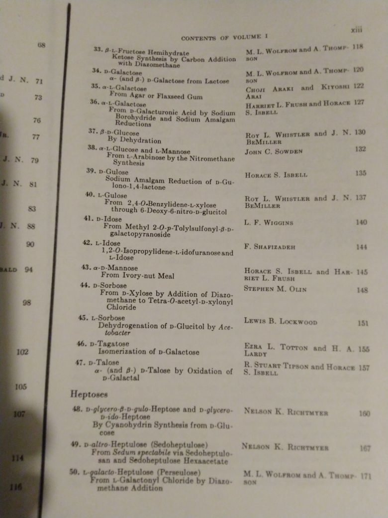 Химическая литература. Methods In Carbohydrate Chemistry, volume 1,2