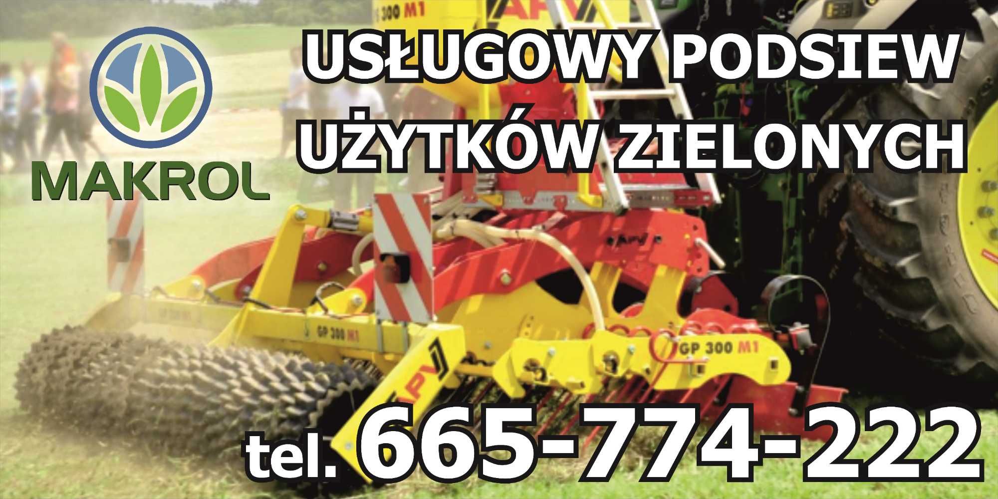 Podsiew łąk, użytków zielonych, siew lucerny , poplonów