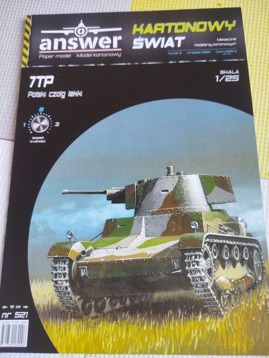 Model kartonowy Fiat 125p, Jelcz 315, czołg 7tp