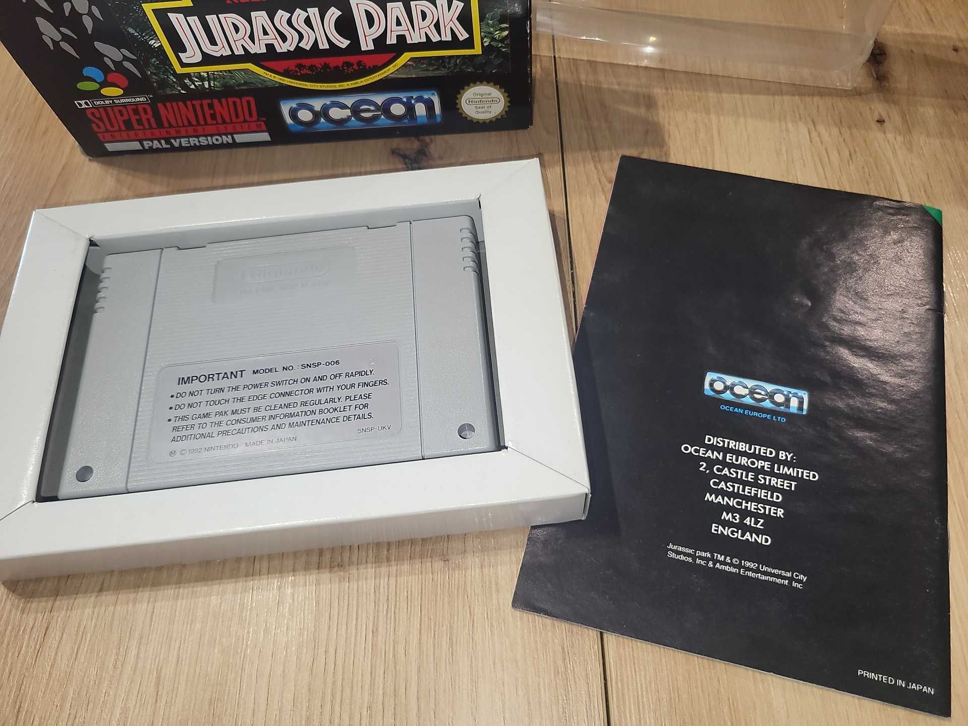 Gra Jurassic Park - NINTENDO SNES - BDB- stan CIB Komplet +Protektor