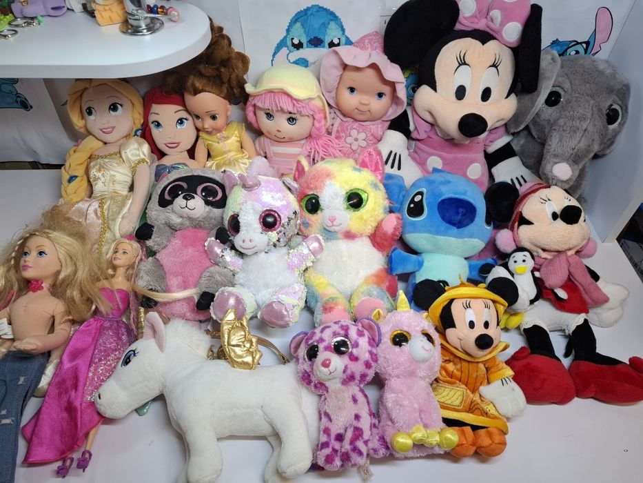 Мягкие игрушки,глазастики, Минни Маус, Стич.