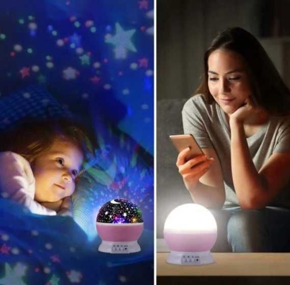 Nowa Lampka nocna, projektor gwiazd, kosmos wielokolorowa, zestaw, USB