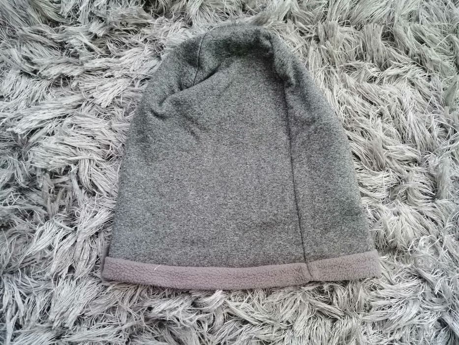 Czapka zimowa, na polarze, ciepła, szara, damska